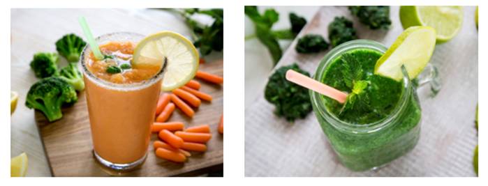 zumo, granizado, verdura, 