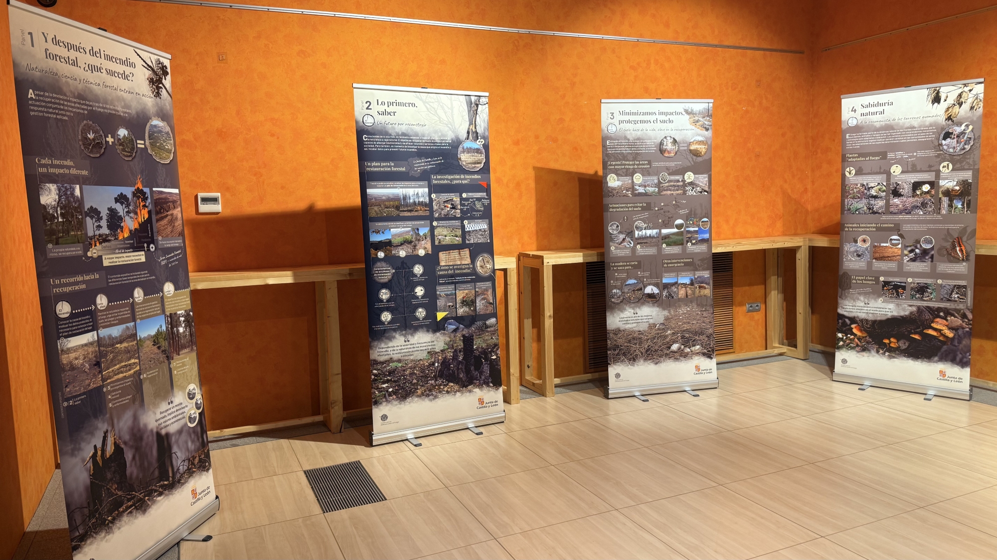 Una exposición itinerante del Centro para la Defensa contra el Fuego mostrará en los pueblos afectados por los incendios cómo se recuperan los montes quemados